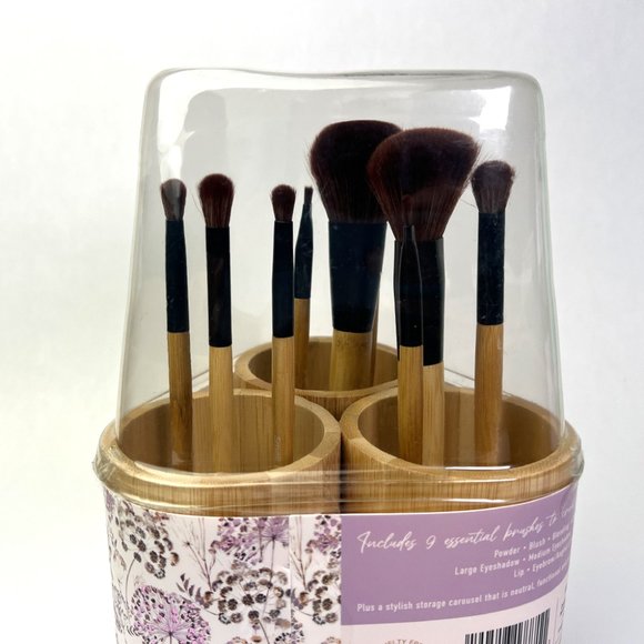 Complete Beauty Arsenal: 10-Piece Makeup Brush Set with Stylish Storage Carousel - Picture 7 of 9
